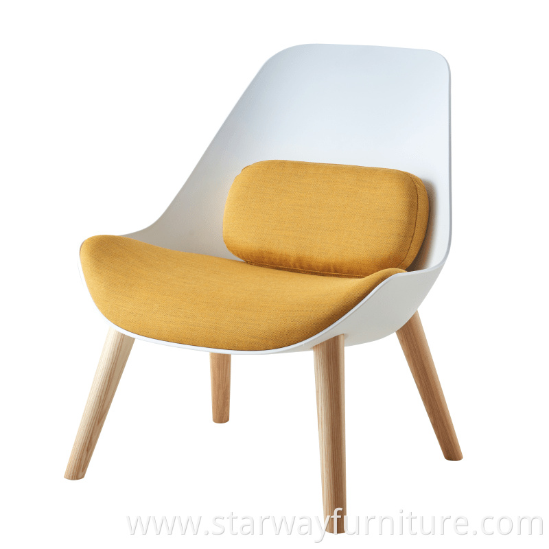 Modern PP leisure chair with wood leg leisure lounge Sofa chair for living room furniture